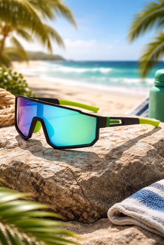 ArrowMax Sports Sunglasses Cricket Goggles For Men UV400 Mirrored With Carry Case Cover Cricket Goggles