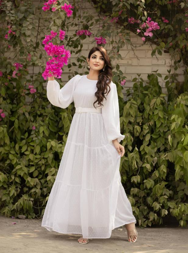 SARINKU Georgette Stitched Anarkali Gown