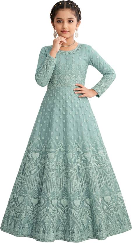 SATVASHIV Girls Maxi/Full Length Festive/Wedding Dress