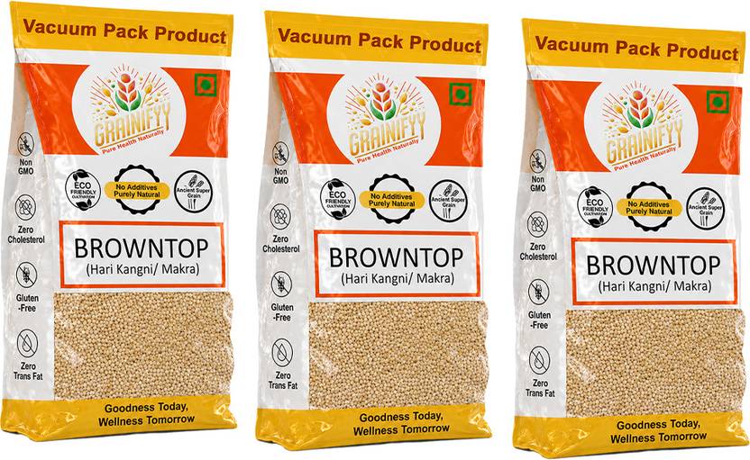 Grainifyy Hari Kangni / Makra | Gluten-Free Ancient Super Grain | Help Digest & High Fibre Browntop Mi...