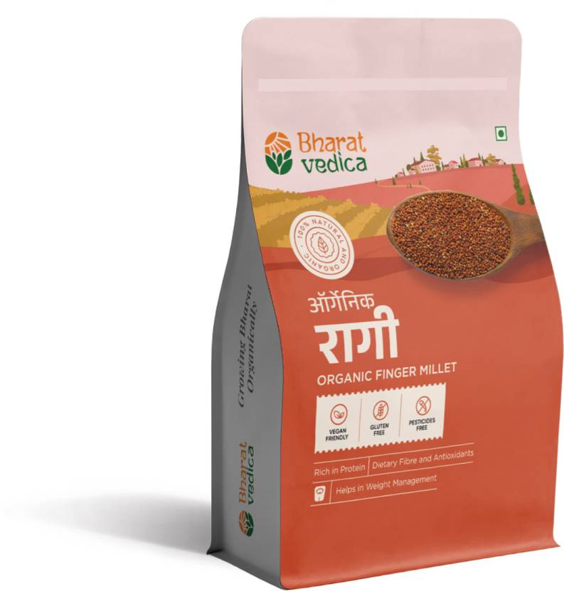 Bharat Vedica Organic Ragi Millet, Glutenfree Whole grain Millet