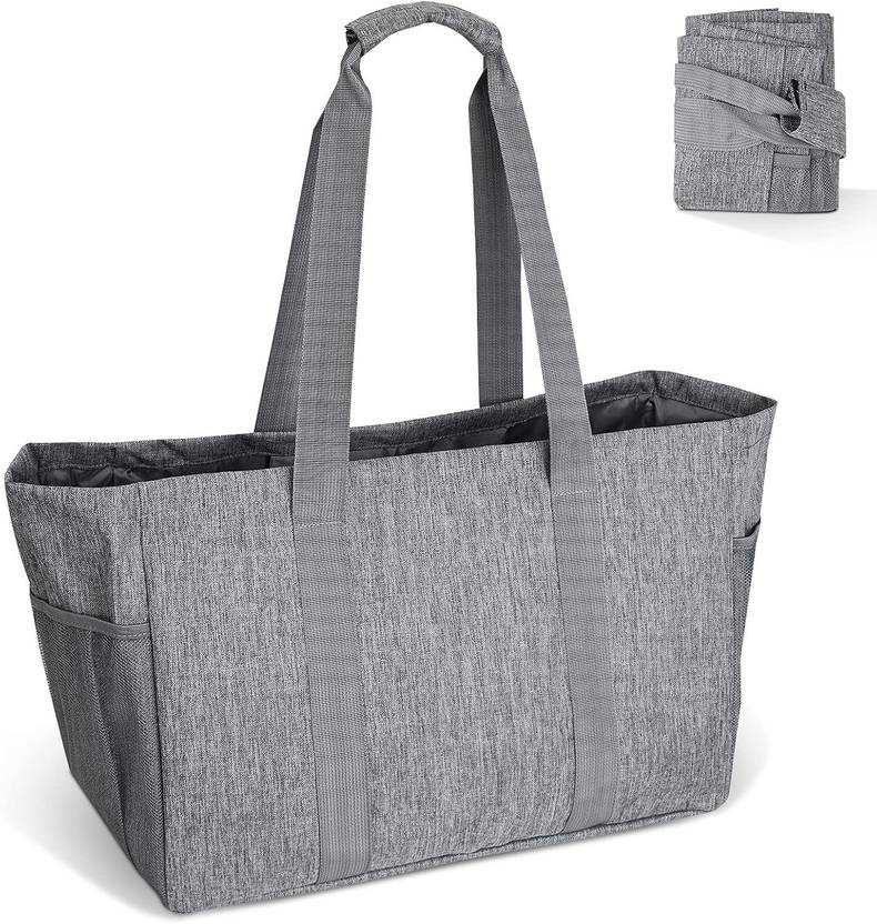 BlackBoxes Reusable Foldable Tote Grocery Bag with Reinforced Handles & Pockets (Pack of 1) Grocery Bag