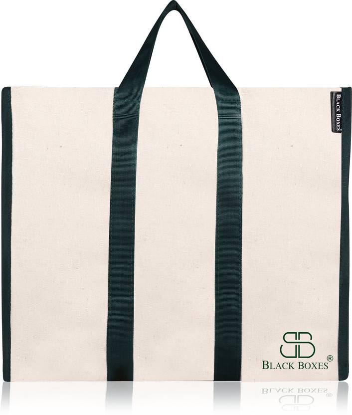 BlackBoxes Canvas Shopping Bag with Double Handle, Cloth Grocery Tote Bags (Set of 6)