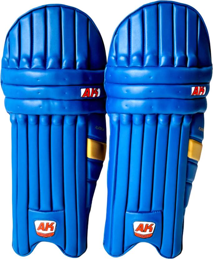Aksports AK Batting Legguard/Pad PLATINUM Indian/blue Gold BOY'S 23 Inch (Right Hand ) Cricket Guard Combo