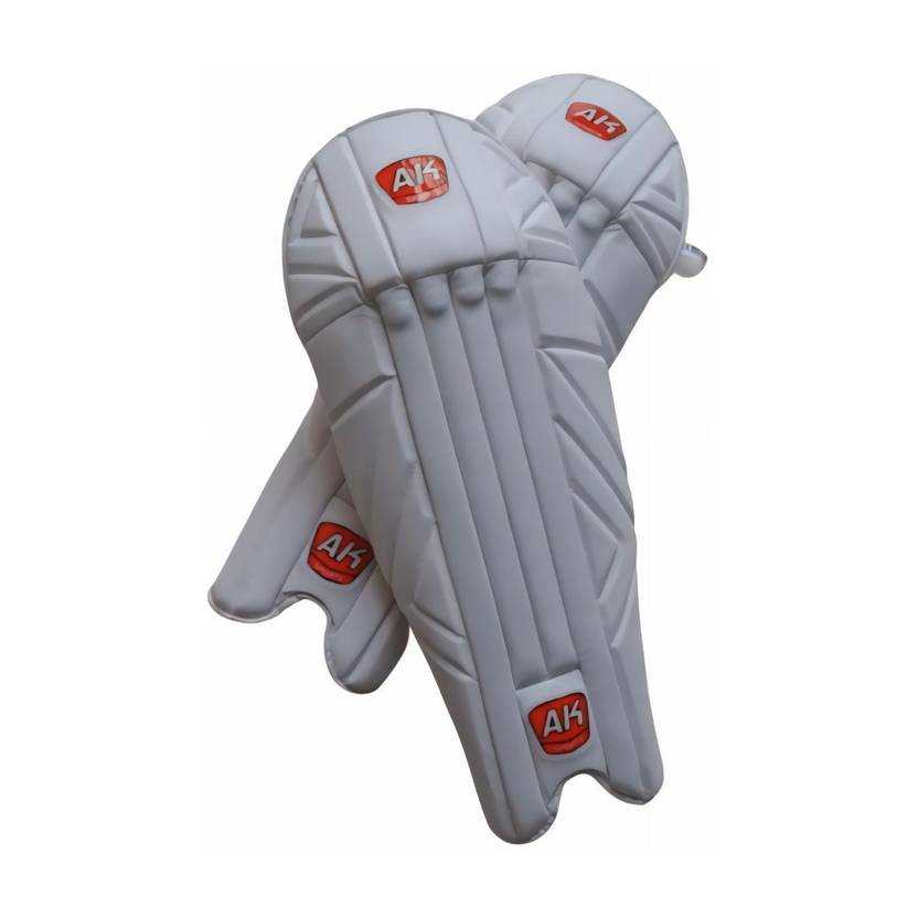 Aksports AK Wicket keepring Prolight LegGuard/Pads Men's (23 Inch) White, Black, Red Cricket Guard Combo