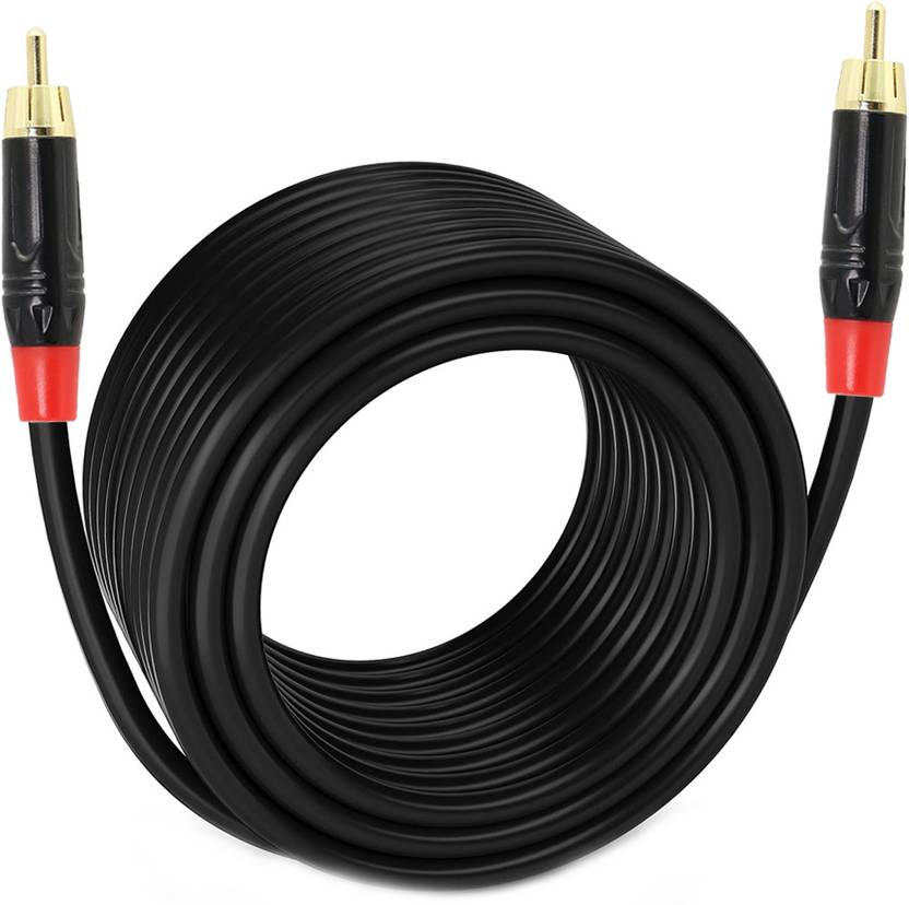 AMG Music RCA to RCA Audio Cable with Gold Plated Connectors for CD Player, Audio Player Straight TS Patch Cable