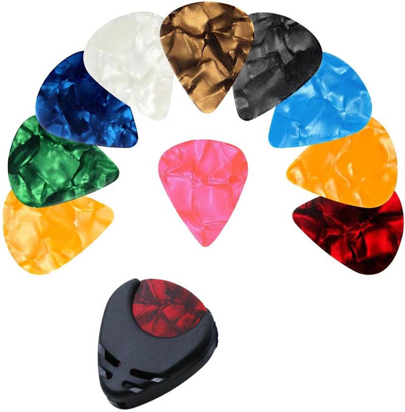AMG Music Multicolor Guitar Picks with Stroage Box for Acoustic, Electric, Bass, Ukulele Guitar Pick