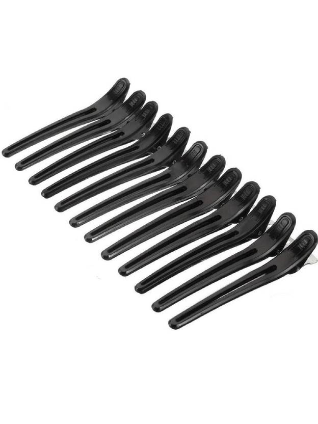 Sweetpea 12 pcs Section Clamps Hairdressing Hair Clips Black Alloy Plastic Pro Hairdresser Hair Clips Hair Salon Hair Styling Tools Hair Clip