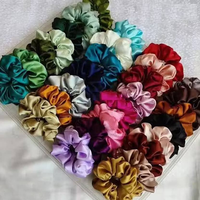 Aviora Satin Scrunchie Soft Hair Band for Women Girls Office Styling B76 Rubber Band
