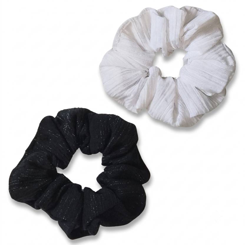 verona moss EPONA Micro Pleated Ribbed Shimmer Scrunchies Hair Band