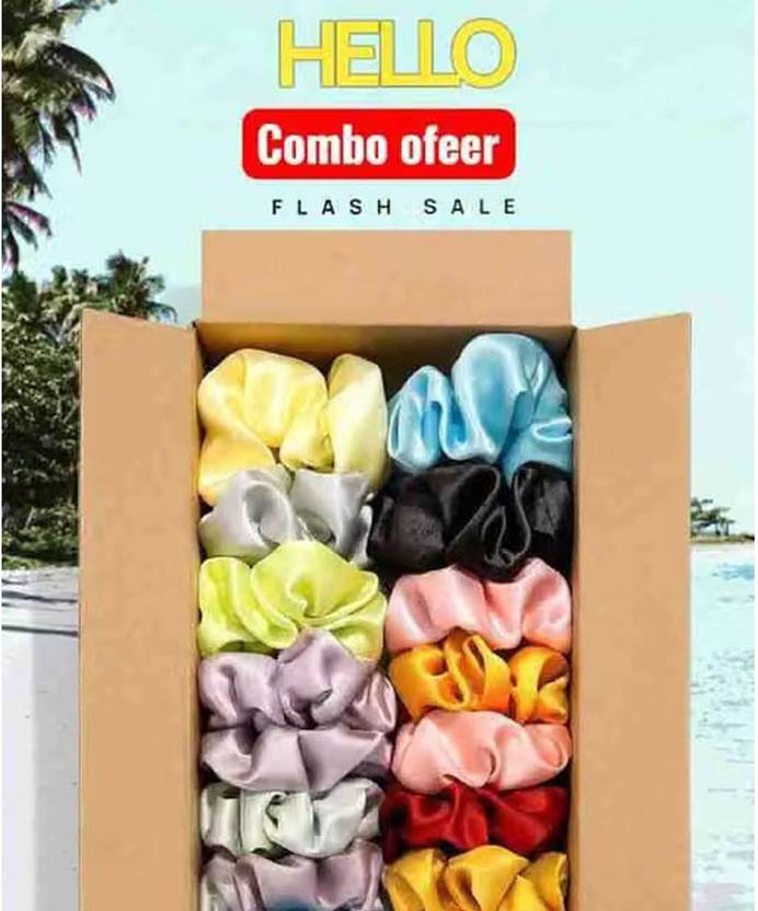 Aviora Satin Scrunchie Smooth Hair Band for Women Girls Bun Styling K59 Hair Accessory Set