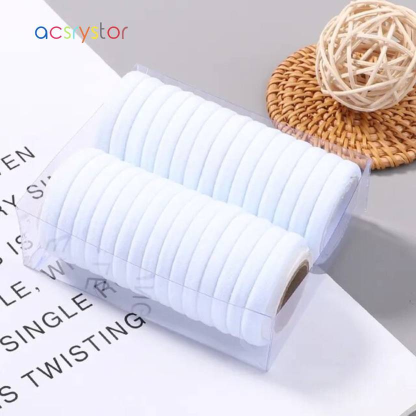 acsrystor 30 Pcs White Rubber Band for Women and Girls/ Soft and Elastic Rubber Band