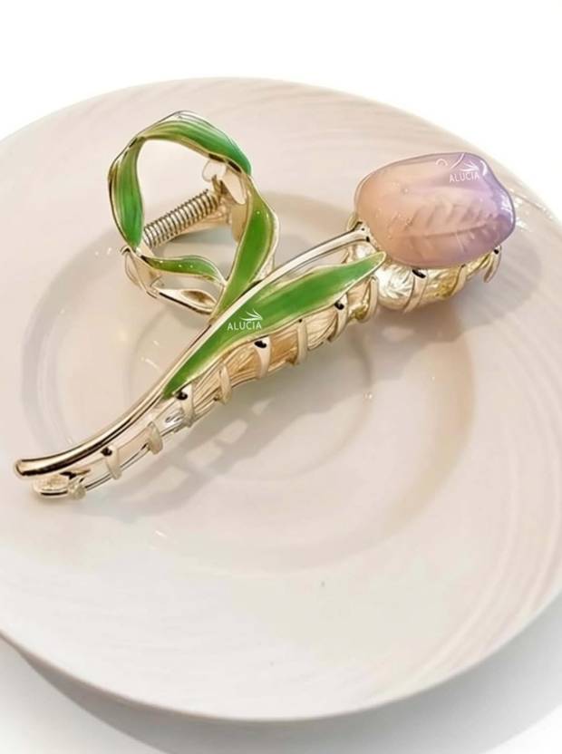 Currently unavailable Alucia Tulip Flower Hair Clutcher Clips For Women And Girls Hair Claw