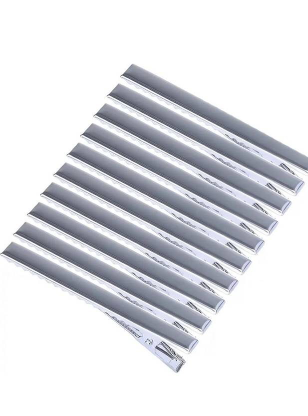 Simplybeaut Pack of 50 metal alligator 7.5cm clips prong curl pin clips for styling hair Hair Clip