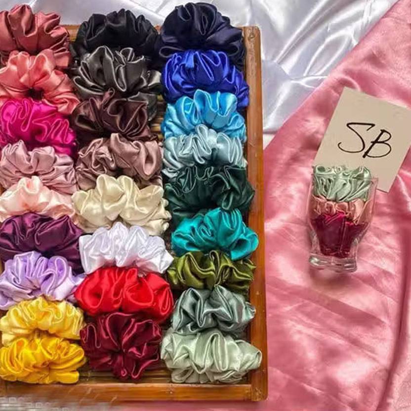 Aviora Satin Scrunchie Premium Ponytail Holder for Girls Women Z99 Hair Band