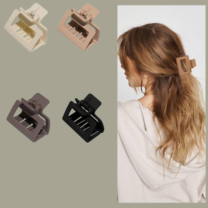 Glitchez Hair Claw Clutcher Clip, Matte Rectangle Hair Clips for Women & Girls Hair Claw