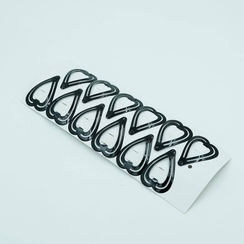 SZN Heart Shape Black TicTac Hair Pin Clip | Everyday Hair Accessory for Girls-Kids Tic Tac Clip