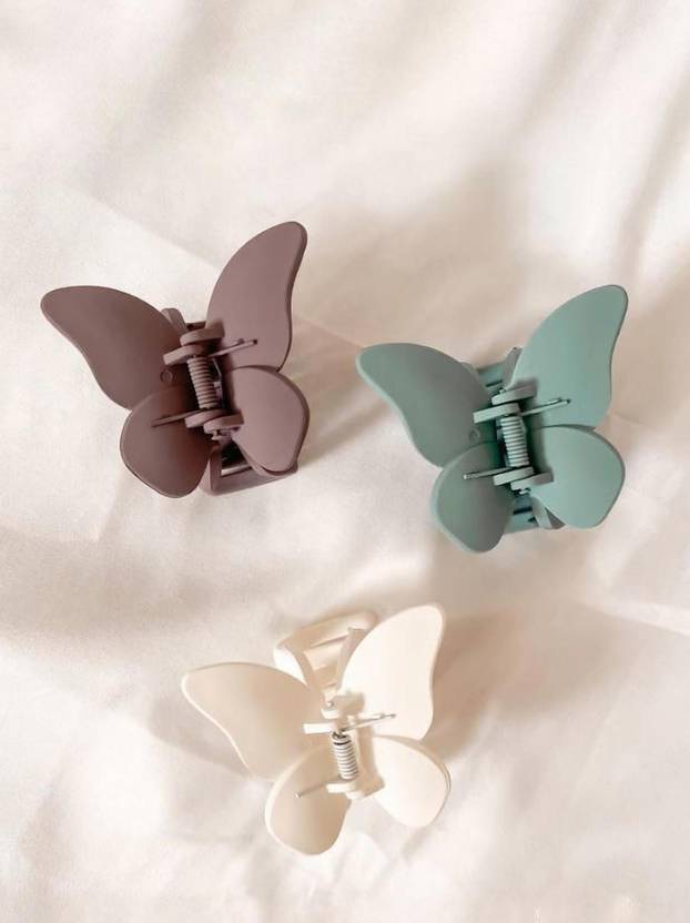 DENICRAAS Small Butterfly Hair Claw Clips for Thin Hair Claw for Women and Girls (Matte) Hair Claw