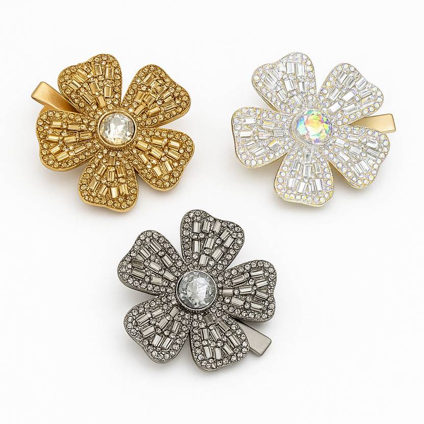TressAura Gem Petal Spark Clip (Set of 3) Hair Clip