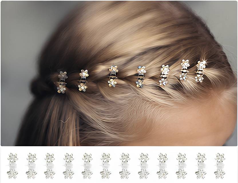 Giggles Boo Small Hair Jaw Clips for Baby Girls | Mini Teeth Grip Crystal Hair Clips Hair Clip