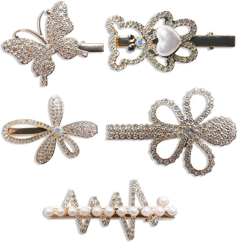 Kaima Korean Hair Clips Hair Pins Hair Accessories hair Jewellery Set (Pack of 5) Hair Accessory Set