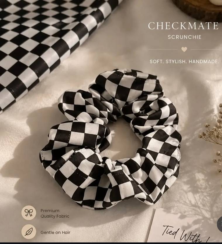 TiedWithLove Black check 5 Rubber Band
