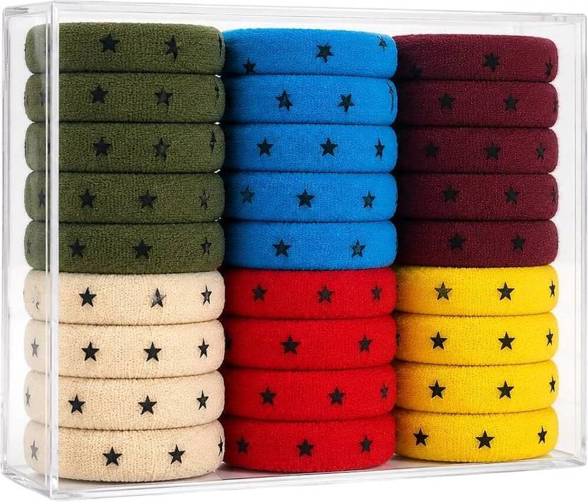locklux Printed Hair Rubber Bands Elastic Rubber Band Accessories Girl/Women Multi Color Rubber Band