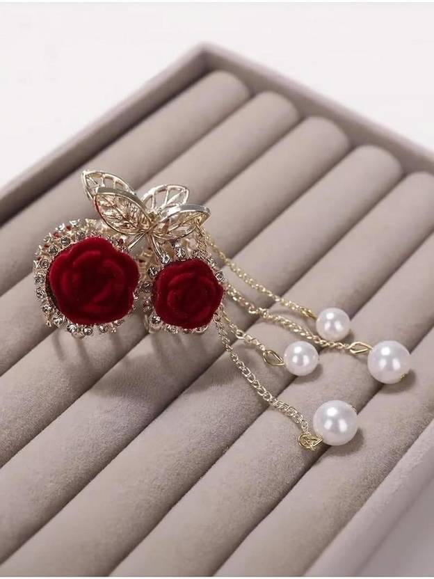 meeflip Rose Petal Metal Hair Claw Clip Hair Clutcher For Women and Girls Hair Claw
