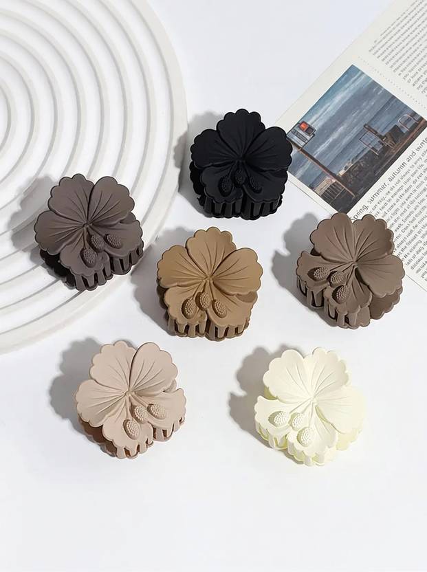 Ashkash 2Pcs Elegant Cabbage Shape Matte Hair Claw Clips Set Hair Claw
