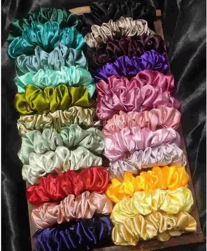 Aviora Satin Scrunchie Soft Hair Accessory for Women Girls Ponytail E56 Rubber Band