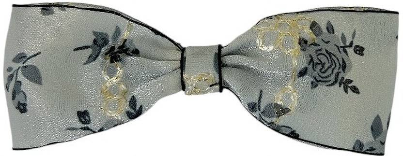 AccessHer Access her Soft Black Floral Design Hair Bow Clip/Pin for Girls, Pack of 1 Hair Pin