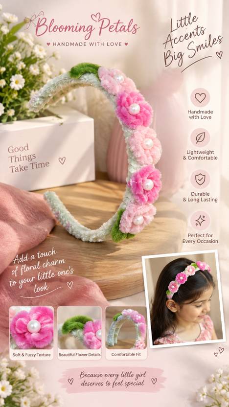 BloomingPetals Baby pink pipe cleaner hair band Hair Band