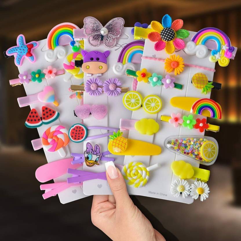 louis india 42 Pcs Girls Hair Pins with Clear Bag, Baby Hair Clips Cute Cute Fruit Cartoon Hair Clip