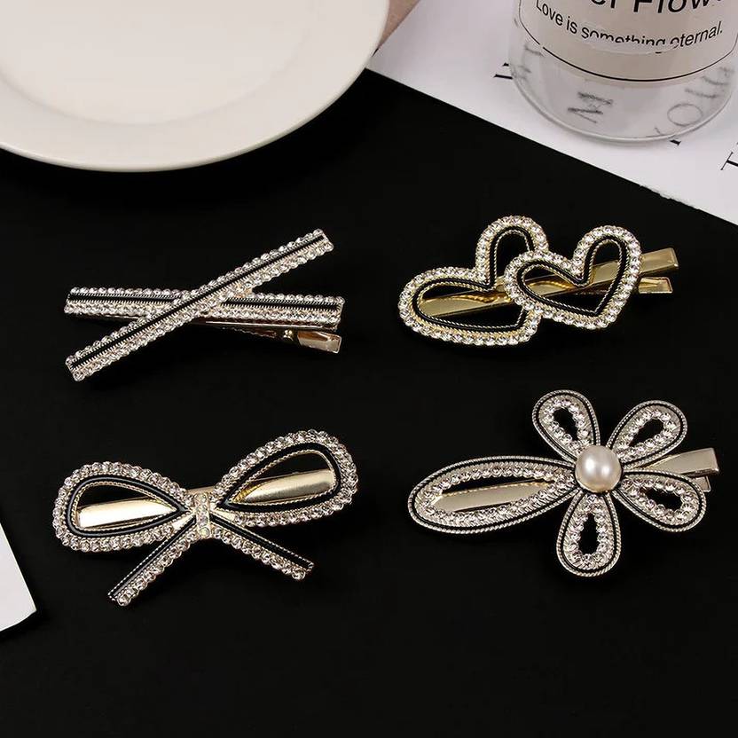 Kaima Korean Hair Clips Hair Pins Hair Accessories hair Jewellery Set (Pack of 4) Hair Accessory Set