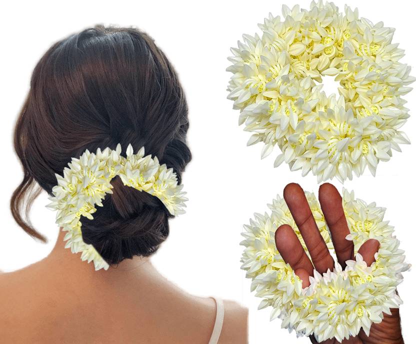 Temperia 2 Pcs Scented Artificial Fake Mogra Gajra Hair Accessories for