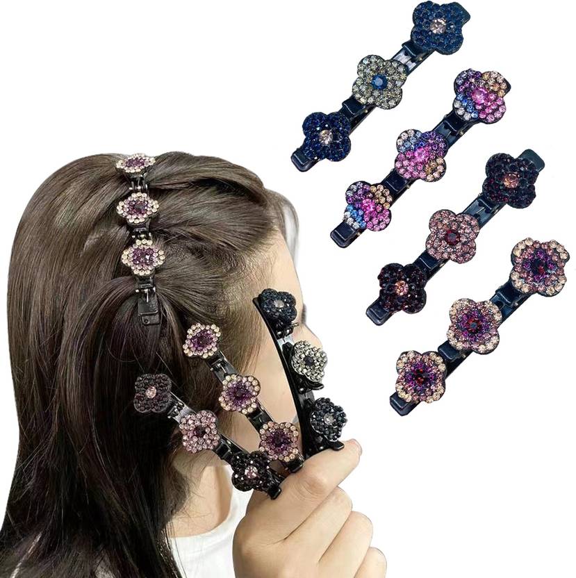 PALAY 4Pcs Hair Braid Accessories Hair Sectioning Clamps Sparkling