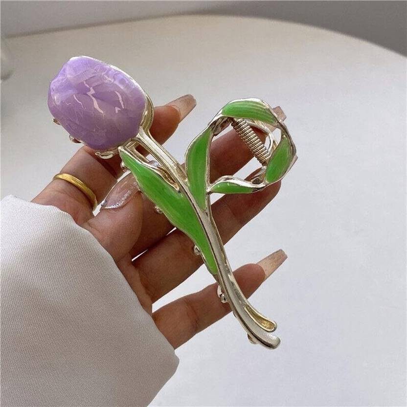 Adore Collections 1 Piece of tulip Hair Clutcher in Cute Pattern for Girls and Women Hair Claw
