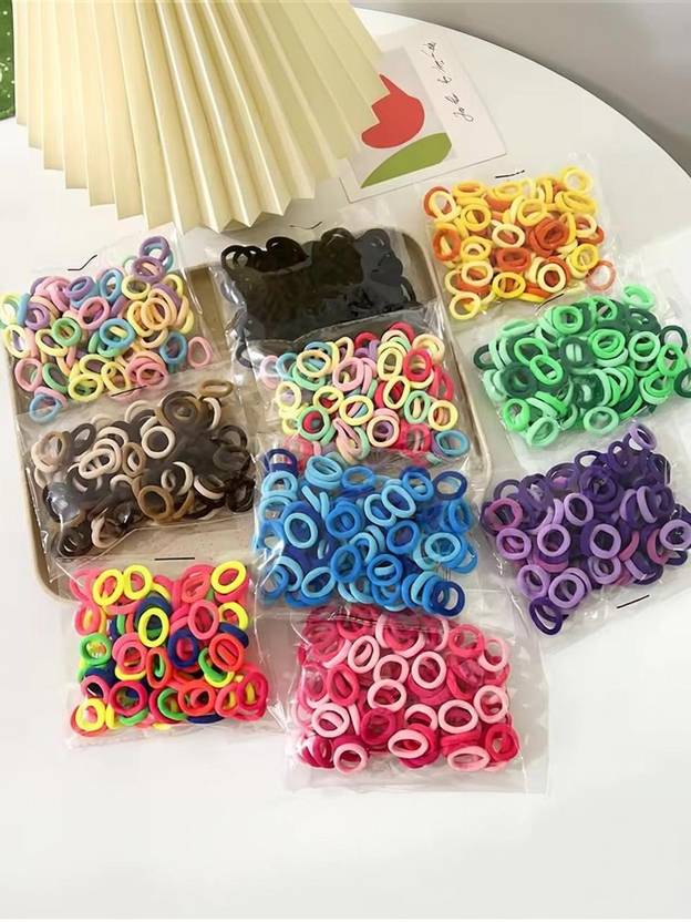 locklux 300pcs Mini Hair Rubber Band For Kids&Girls Cute Ponyties Fancy Style Tiny Bands Rubber Band