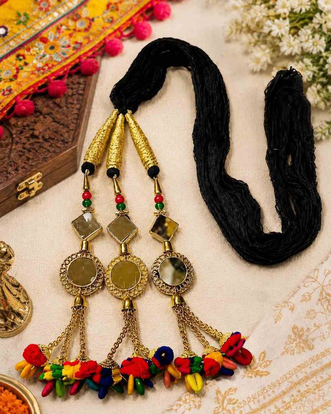 PRIYANSHI ENTERPRISES Ethnic Punjabi Paranda Traditional Hair Braid Ornament Golden Tassel Pack of 1 Hair Accessory Set