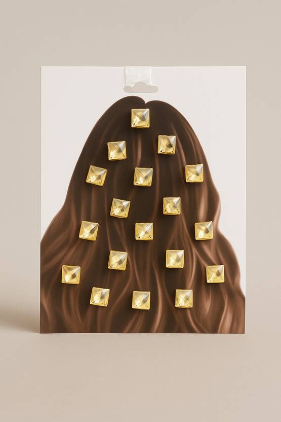 TressAura Golden Cube Hair Stickers Hair Tattoo/Sticker