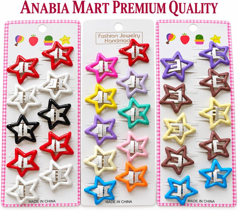 anabiyamart Star Hair Clips for Girls & Baby Girls | Cute Rainbow Hair Accessories Set Tic Tac Clip