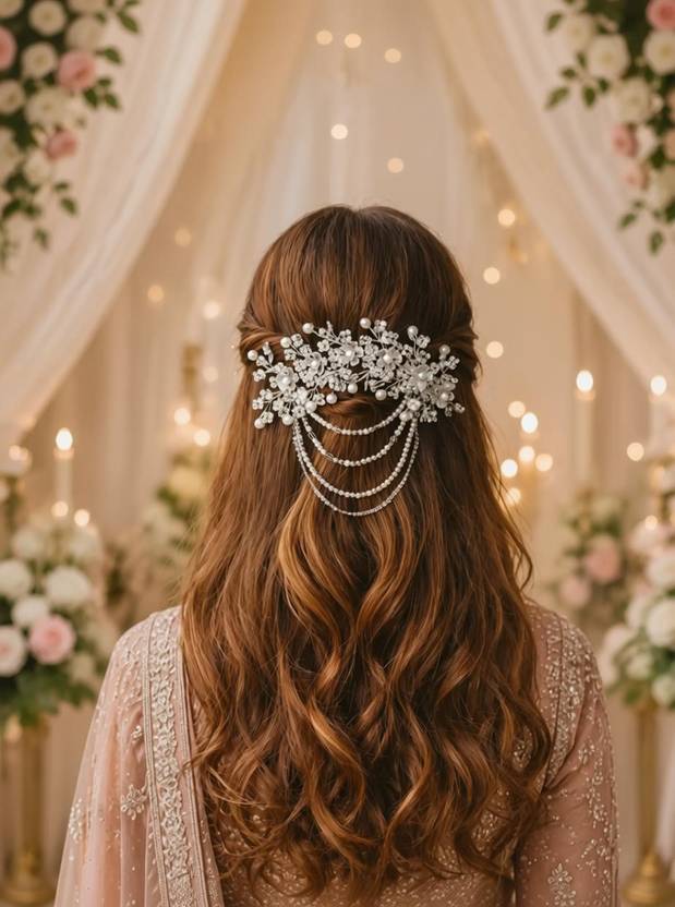 BIBA FASHION Wedding Tiara Braid Extension