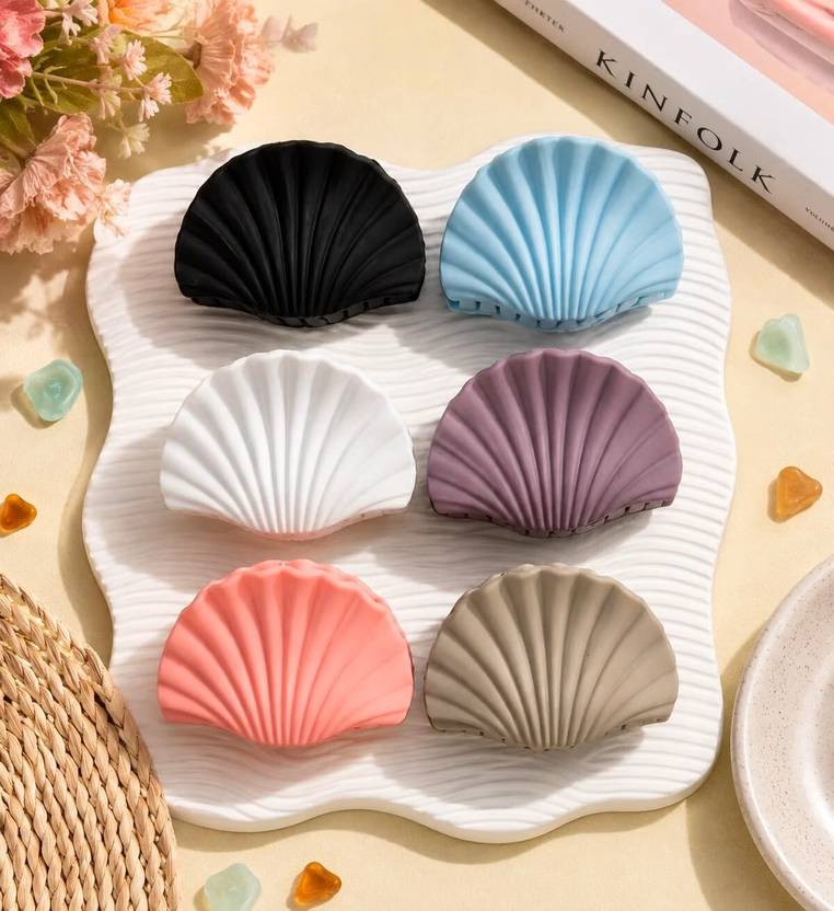 VANYALIFESTYLE Shell Shaped Hair Claw Clips for Women & Girls | Stylish Pastel Hair Clutcher Hair Claw