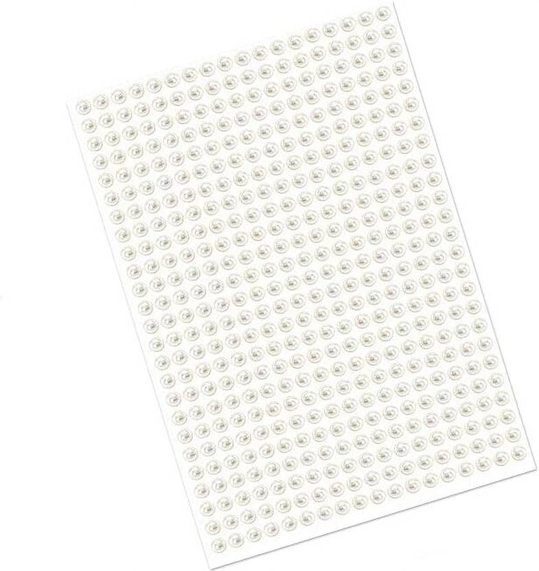 Bawree 144Pcs 4mm Pearl Gem Stone Sticker Fake Nose Pin Hair Tattoo/Sticker