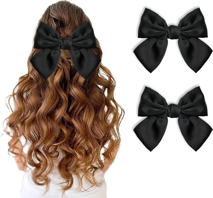ANOUK Satin Layer French Style Bowknot Snap Ribbon Hairclip for Girls & Women B Hair Clip