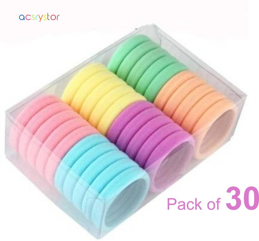 acsrystor 30 Pcs Light Multicolor Rubber Band for Women and Girls/ Soft and Elastic Rubber Band