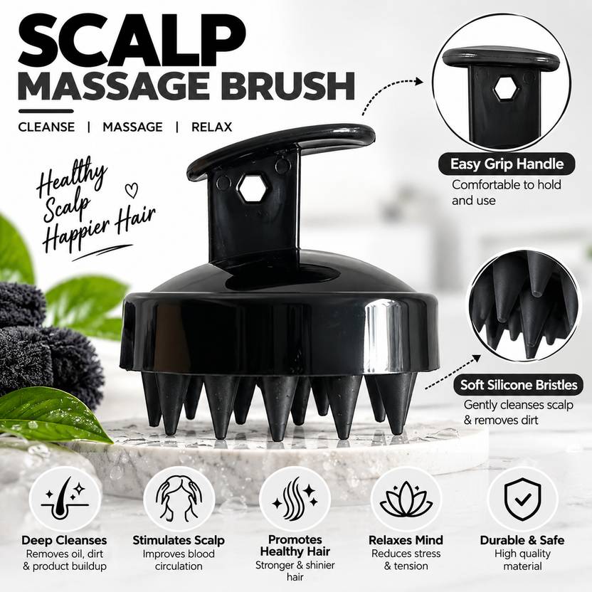 ANVIEX Silicone Scalp Massager Brush for Shampooing & Deep Scalp Cleaning