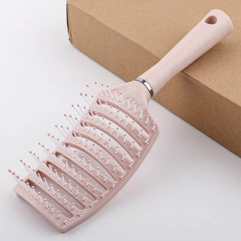 Hudabird Ergonomic Handle Hair Brush for Curly Hair Random Color