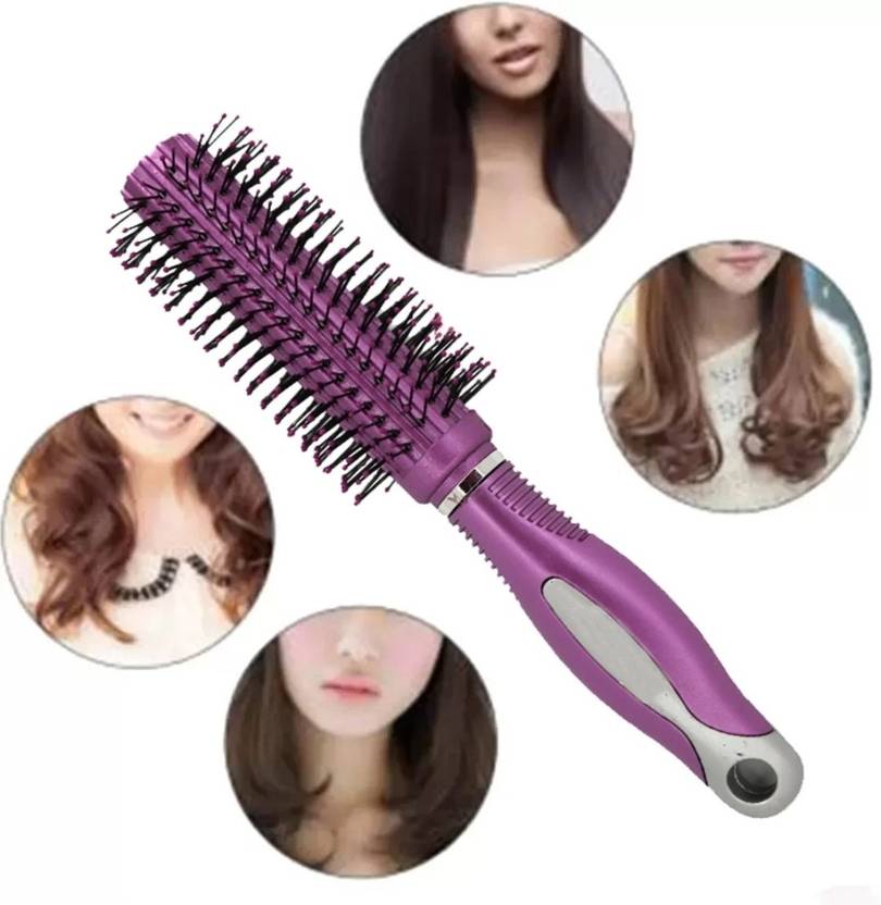 brown blush Round Hair Brush For Men And Women Blow Drying, Professional Hair Curler Brush