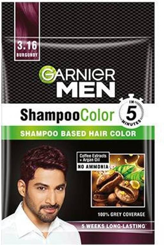 GARNIER Men Shampoo Based Hair Color 3.16 Burgundy Hair Color